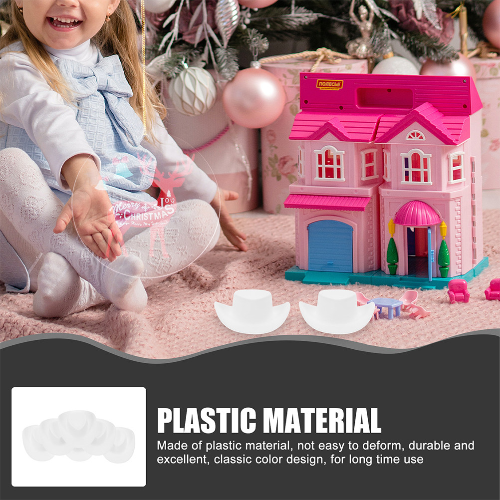 Embellish Craft - หมวกคาวบอยจิ๋ว 30 ชิ้น หมวกจิ๋วตกแต่งน่ารัก สำหรับประดับกระเป๋า งานฝีมือ