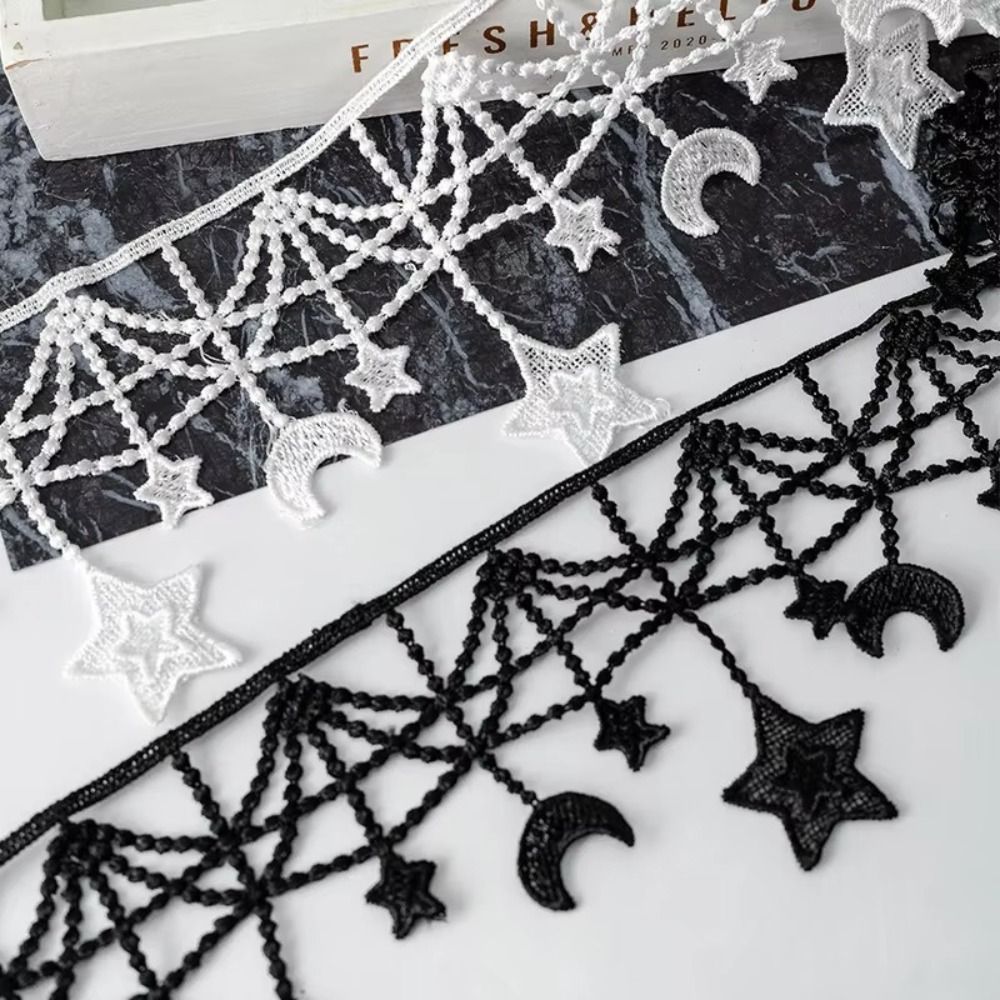 ริบบิ้นลูกไม้สีขาวดำ กว้าง 10  - Lace Ribbon Trim บทวิจารณ์และราคา