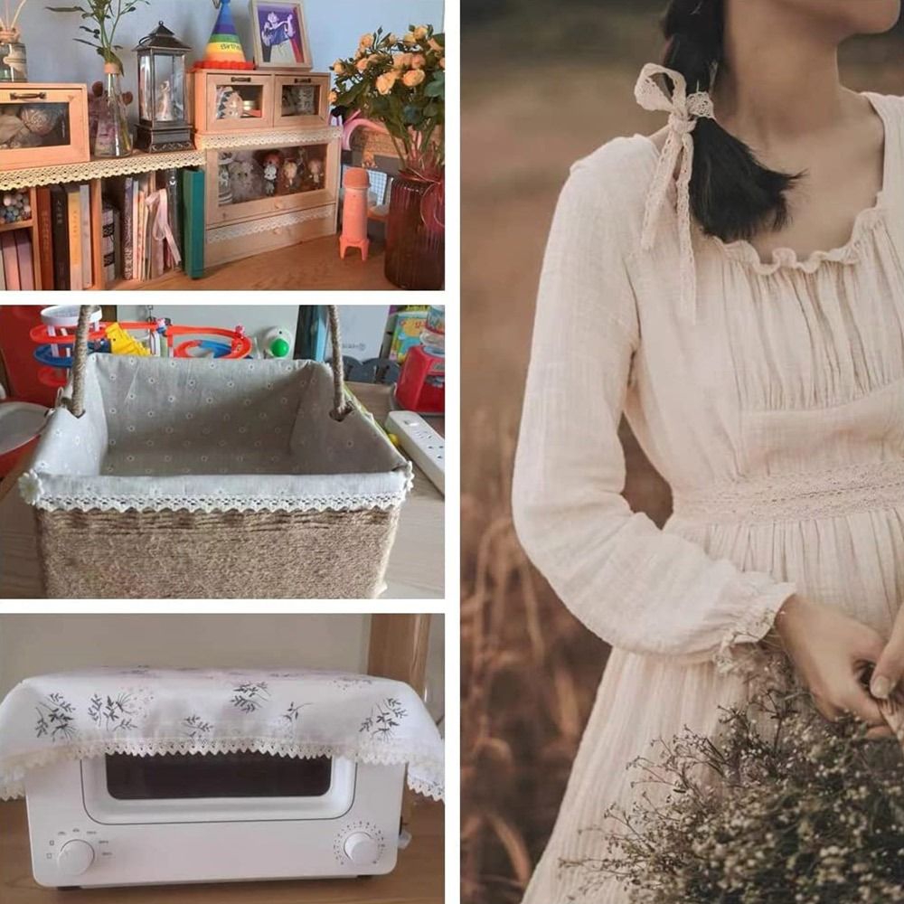 ผ้าสำหรับตัดเย็บเสื้อผ้า ชุดแต - Lace Ribbon Trim บทวิจารณ์และราคา
