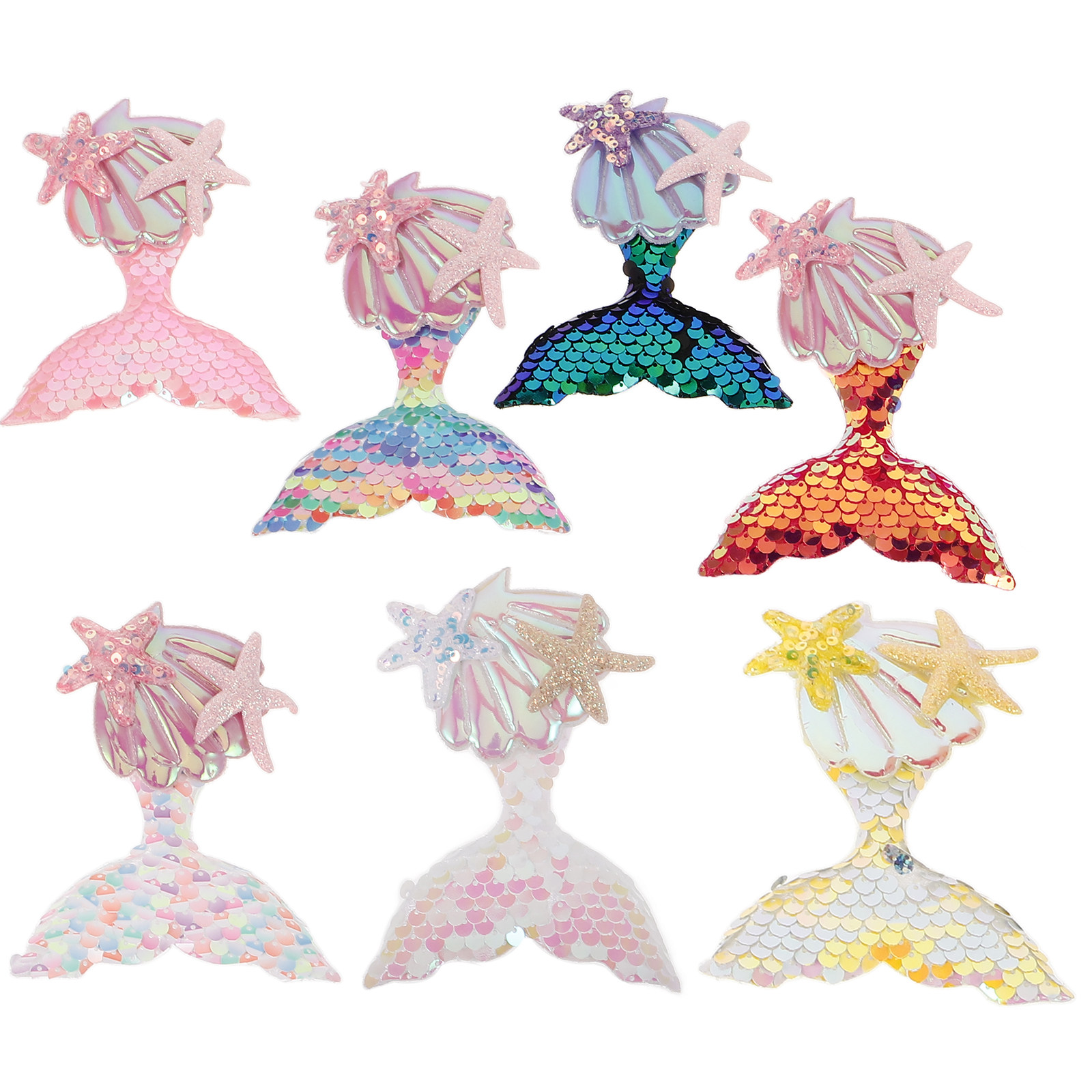 7 ชิ้น แผ่นปะผ้าลายเงือก สำหรั - Embellish Craft บทวิจารณ์และราคา