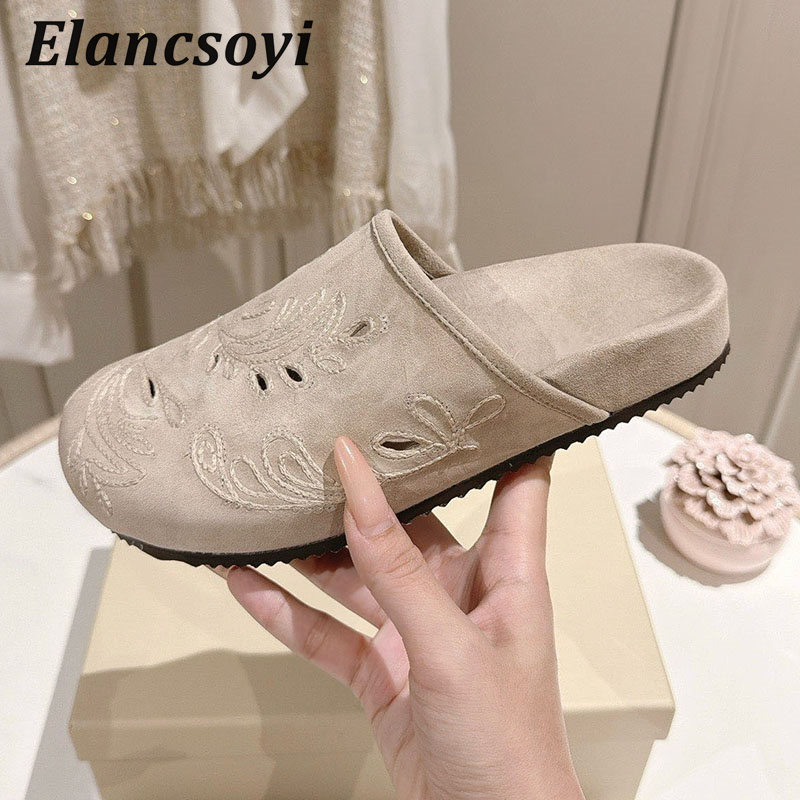 รองเท้า Lazy Mules สำหรับผู้หญ - Embroidery Embellishments บทวิจารณ์และราคา
