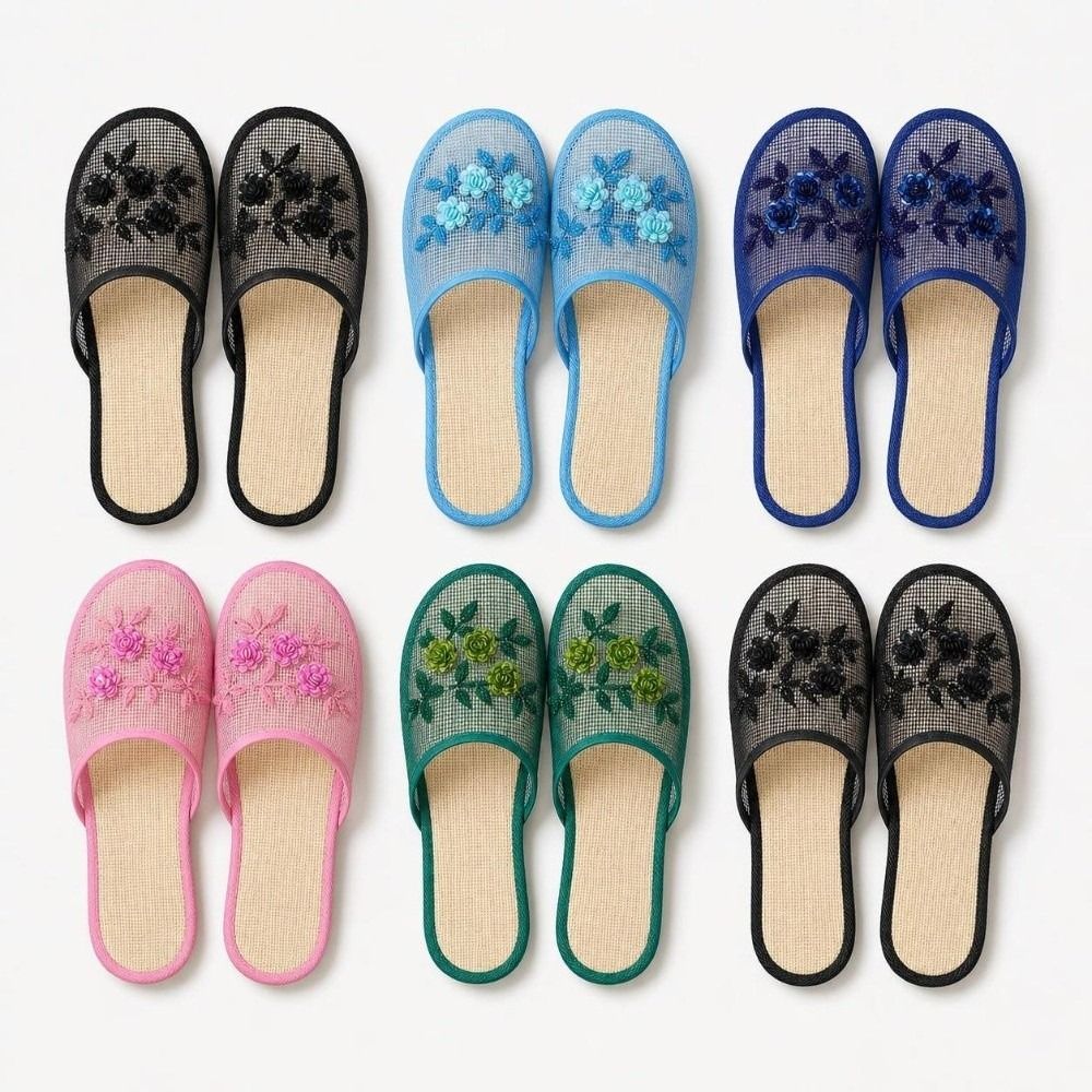 รองเท้าแตะตาข่ายปักลายดอกไม้แบ - Embroidery Embellishments บทวิจารณ์และราคา