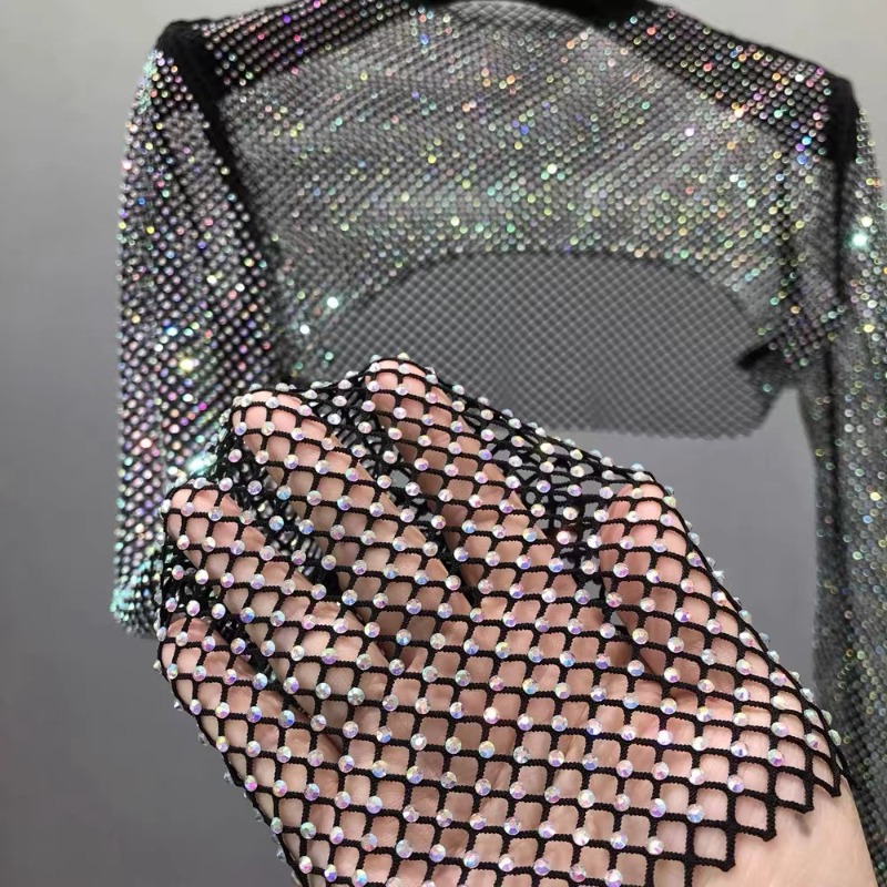 50x120 ซม.เย็บ Rhinestones ตาข - Crystal Mesh Fabric บทวิจารณ์และราคา