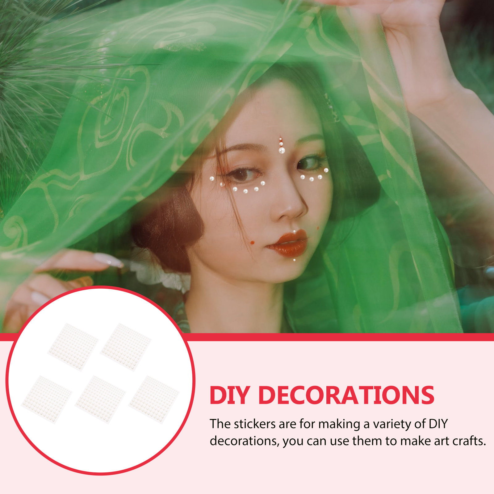 5 ชิ้น สติกเกอร์ไข่มุกติดหน้า  - Embellish Craft บทวิจารณ์และราคา